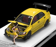 MITSUBISHI Lancer Evo IX + Figure  - yellow - Time Micro 1:64