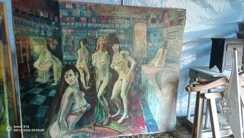 Trés grand tableau huile sur - grand,