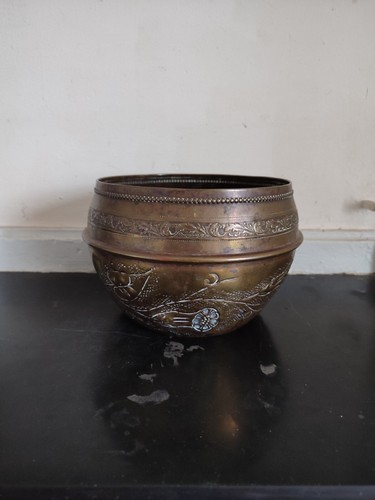 Cache pot métal décor - cache, en