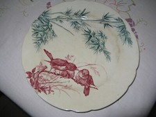 Assiette plate en Longwy - série  Oiseaux.