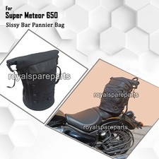 Compatible Avec Royal Enfield Super Meteor 650 "Sissy Bar Pannier Sac, Noir"