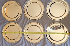 J Reichhart : 6 plats ou assiettes de présentation métal argenté Modèle Perle