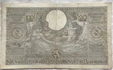 Billet de banque nationale belge 100 francs - 20 belgas 1937