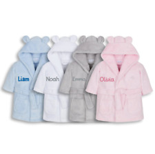 Personalised Embroidered Baby Dressing Gown Novelty Robe Name 0-24 Girl Boy
