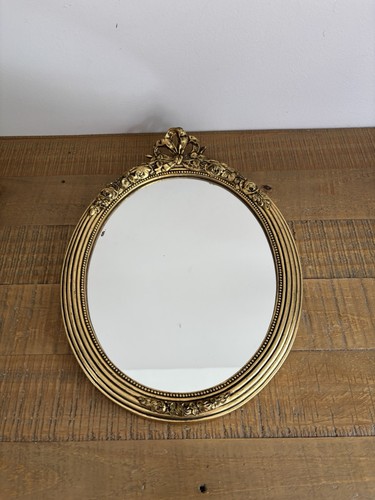 Miroir oval doré - oval, avec