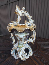 Antique vieux paris porcelain Holy water font bird nest rare religious