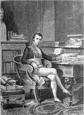 MOLLIEN à son BUREAU (Ministre du Trésor Public de NAPOLÉON 1er)- Gravure du 19e
