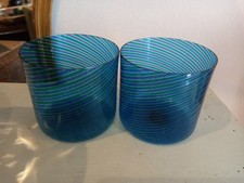 2 VERRES MURANO BLEU ET VERT