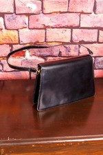 Vintage Orig 70S Sac En Cuir Noir Simple Mallette