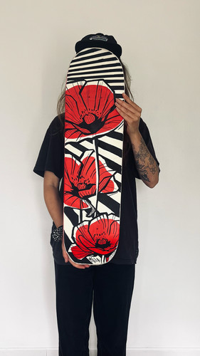 Planche skate recyclée peinte - skate,