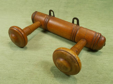 Ancien Porte-Manteau Mural à 2 Patères - en Bois Sculpté - Vintage 1940's