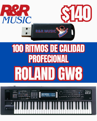 100 ritmos roland gw8 - roland,