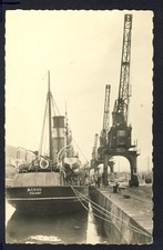 1950 Postcard FECAMP (Seine Maritime) TRAWLER QUAY "MEROU" Cranes