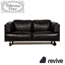 Poltrona Frau Twice Cuir Canapé Noir 2 Places