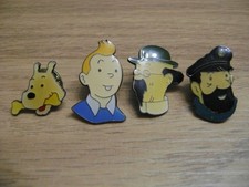 Lot 4 Pin's Tintin Et Milou Corner Herge Coinderoux Pin Collection