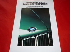 1991 BMW 3 Series E30 Touring Convertible Colour Upholstery Colour Chart Brochure