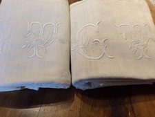 Paire de draps anciens en