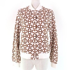 HERMES Blouson Chaine d'Ancre Teddy Ivory brown cotton Women 38