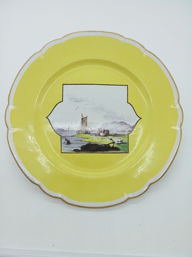 1316 assiette fond jaune - 1316),