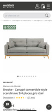 canapé scandinave gris
