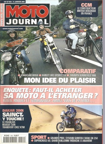 Moto journal 1454 kawa w650 - moto, n°1454