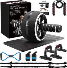 10-in-1 Ab Roller Wheel Kit with Resistance Bands & Home Gym Accessories