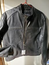 Blouson cuir homme style motard noir - Coupe moderne -  Taille M  - NEUF