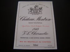 wine label Chateau MONTROSE 1983 Saint Estephe wine label bordeaux grand cru