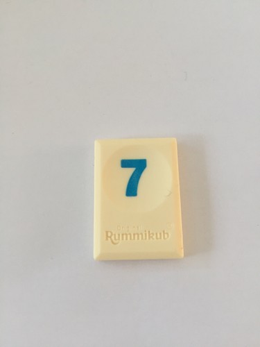 Tuile chiffre sept bleu - tuile, 7