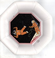 ON A MARCHE SUR LA LUNE ASSIETTE EN CARTON TINTIN