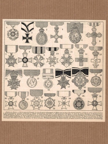 Planche ancienne ordres - planche,