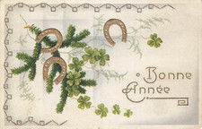 ILLUSTRATED CP WAFFLE GILDING GOOD YEAR HORSESHOE TREFLES BRANCH FIR - 39380