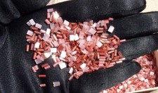 CRYSTAL GLASS TUBE BEAD DRUM in ANTIQUE ADVERTISING BOX circa 1920