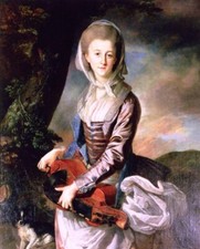 Dream-art Oil painting Johan-Zoffany-Miss-Ann-Gore-as-a-Savoyarde lady with dog