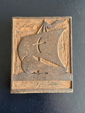 Antique / Vintage Linoleum Cut / Linocut Printing Block / Plaque