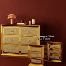 Commode Moderne Miroir Doré