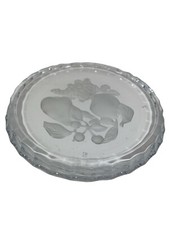 Vintage Val St. Lambert Crystal 'Brussels' Intaglio Champagne Wine Coaster 