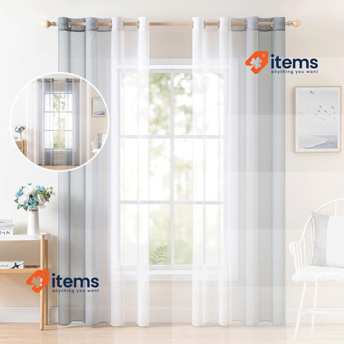 Miulee lot rideaux voile - lot,