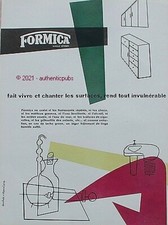 ADVERTISEMENT FORMICA LAMINATE COATING DESIGN FURNITURE VINTAGE 1957 FRENCH AD