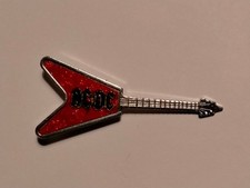 Guitare AC/DC AC DC en forme de V, logo en métal vintage, badge musical...