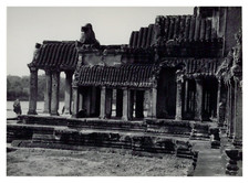 Cambodia, Angkor Wat, Portico Detail, Vintage Print, 1953 Photo Taken by H