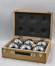 Obut Petanque Vtg Chrome French Bocce Ball Game Set w/ Case