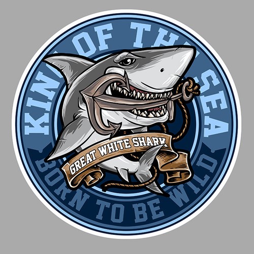Grand requin blanc - blanc, ancre