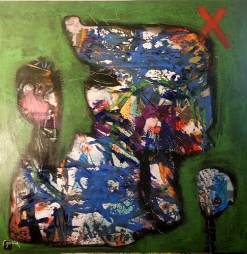 Tableau abstrait contemporain - tableau,