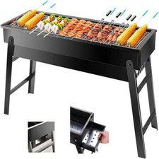 BBQ Grill Barbecue Grill Stainless Steel Folding Camping Yard Portable 4-6Person