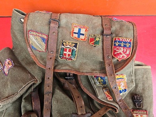 Ancien sac dos militaire - dos, +