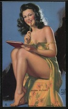 Ak Pin-Up Frau En Lâche Robe Fait Quelque Chose Sur - Note To You Acte