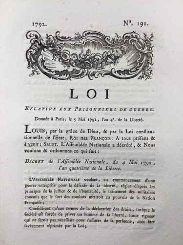 Prisonnier guerre 1792 - prisonnier, de