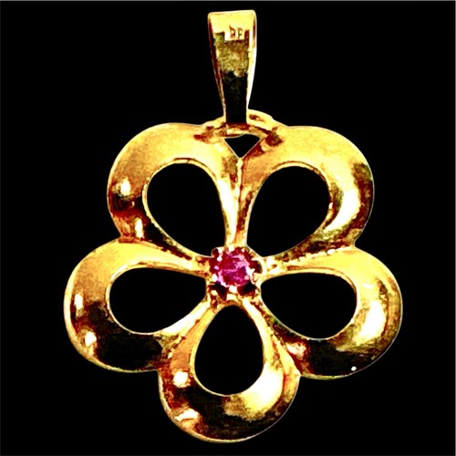 Pendentif médaille fleur - pendentif,