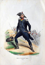 LIGHT INFANTRY OFFICER LIGHT SWORD CLEAR in 1795 - 19th Century Engraving